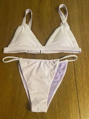 Heat Light Lavender Triangle Bikini Set Sz medium